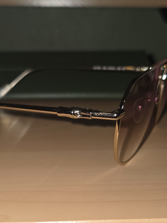 Longchamp  Aviator Sunglasses Gold Metal Frame Peach Pink Gradient Lens-New main image 7
